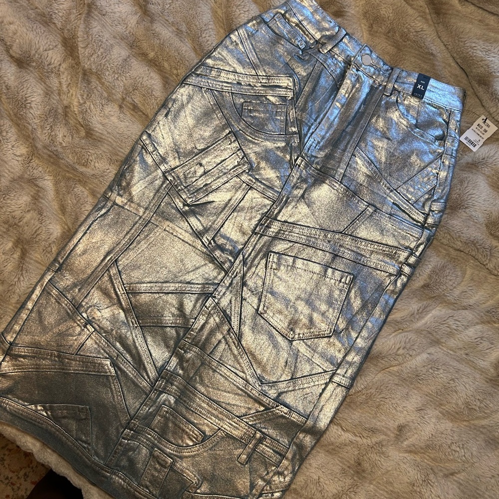 Akira Metallic Silver Skirt Brand New with Tags